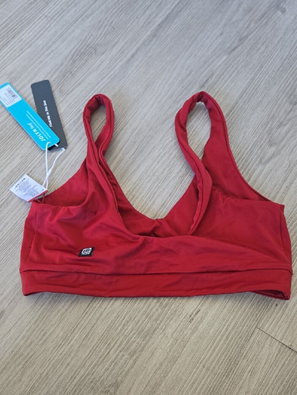 Jolyn Red Twist Bralette — Soft Stretch Wireless Support - Picture 6 of 6